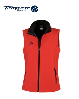 Tempest Red Black  Soft Shell Womens Gilet